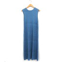 【中古】ロペピクニック ROPE Picnic クロシェ編み ニット ワンピース ロング丈 ノースリーブ バックスリット 38 ブルー 青 /FT43 レディース 【ベクトル 古着】 250516(4)