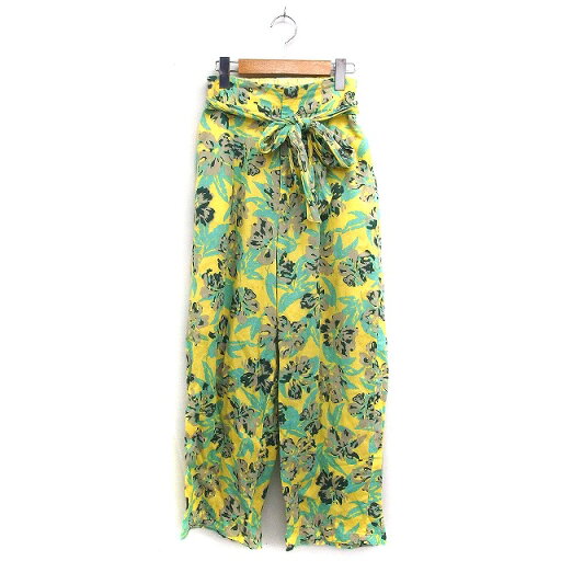 【中古】ビーミングバイビームス B:MING LIFE STORE by BEAMS ボタニカル柄 タック ワイドパンツ リボン コットン 綿 M イエロー 黄 /FT1 レディース 【ベクトル 古着】 250521 【中古】ビーミングバイビームス B:MING LIFE STORE by BEAMS ボタニカル柄 タック ワイドパンツ リボン コットン 綿 M イエロー 黄 /FT1 レディース 【ベクトル 古着】 250521