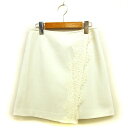 【中古】マーキュリーデュオ MERCURYDUO レース フロントクロス キュロット パンツ ワイド ショート丈 サイドジップ M オフホワイト /NT10 レ...