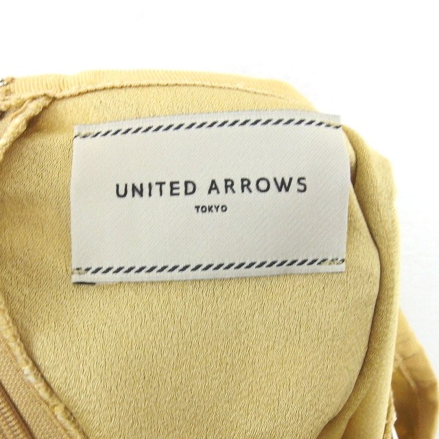 【中古】ユナイテッドアローズ UNITED ARROWS TOKYO タイト レース スカート ひざ丈 薄手 バックジップ 38 黄 イエロー /TT18 レディース 【ベクトル 古着】 250528