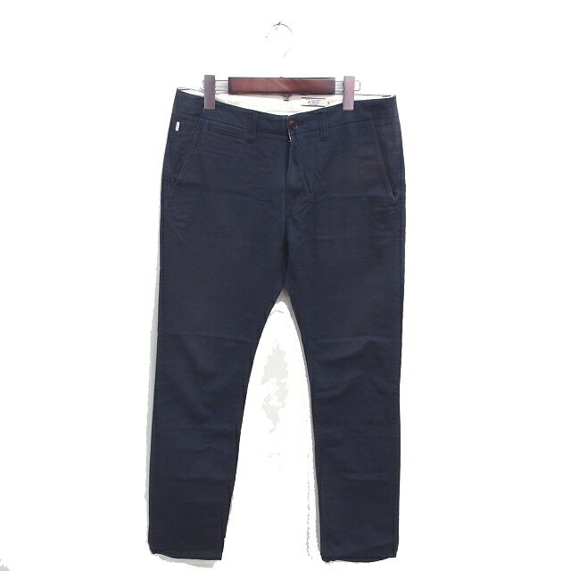 【中古】エーグル AIGLE チノパン ストレート ロング ジップフライ 綿 コットン M 紺 ネイビー /TT9 メンズ 【ベクトル 古着】 250531