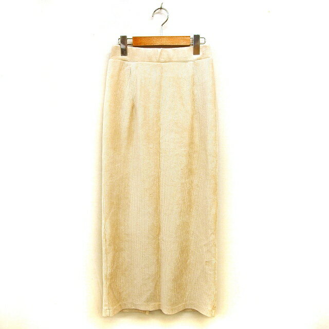 【中古】ディスコート Discoat コーデュロイ ナロー スカート マキシ スリット コットン混 ゆったり M ベージュ /NT23 レディース 【ベクトル ...