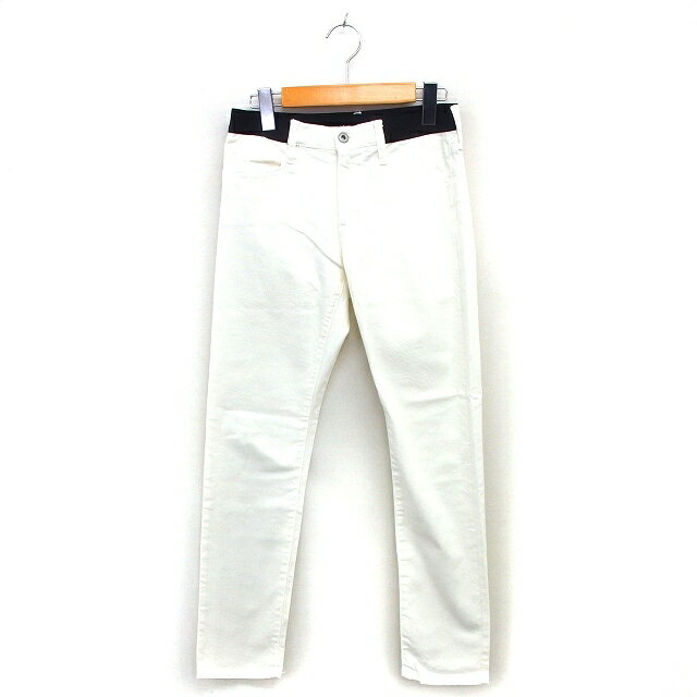 【中古】ルーニィ LOUNIE カラーデニム ジーンズ ストレート ゆったり ストレッチ コットン 綿 ジップフライ 38 オフホワイト /NT12 レディース 【ベクトル 古着】 250605