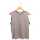 【中古】B&Y ユナイテッドアローズ BEAUTY&YOUTH ビューティー&ユース タンクトップ カットソー 丸首 無地 シンプル ノースリーブ 茶 ブラウン /TT9 レディース 【ベクトル 古着】 250607