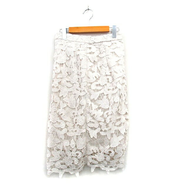 Half-Length Pants - 【中古】デビュー ド フィオレ Debut de Fiore タイトスカート ロング 総レース 花柄 38 アイボリー 白 /KT4 レディース 【ベクトル 古着】 250607