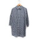 【中古】ハートマーケット HEART MARKET ギンガムチェック シャツ ワンピース 長袖 ロング コットン 綿 F ネイビー 紺 /FT6 レディース 【ベクトル 古着】 250619