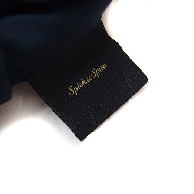 【中古】スピック&スパン Spick&Span ストレート パンツ リネン混 サイドジップ シンプル 38 紺 ネイビー /NT22 レディース 【ベクトル 古着】 250704