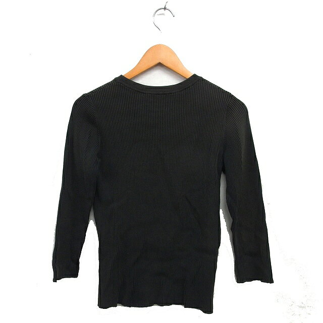 【中古】ミラオーウェン Mila Owen クルーネック リブ ニット カットソー コットン混 長袖 1 黒 ブラック /NT20 レディース 【ベクトル 古着】 251203 vectorpremium-18747380 ブランド古着ベクトルプレミアム店 サンプル画像2