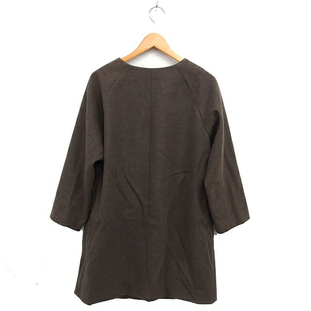 【中古】グローバルワーク GLOBAL WORK ノーカラー コート ミドル メルトン ラグランスリーブ 比翼仕立て M 茶 ブラウン /NT34 レディース 【ベクトル 古着】 251211 vectorpremium-18757171 ブランド古着ベクトルプレミアム店 サンプル画像2