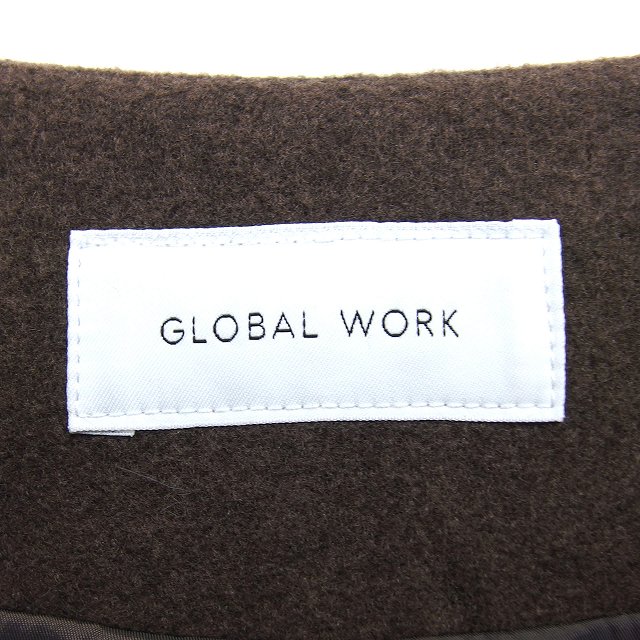【中古】グローバルワーク GLOBAL WORK ノーカラー コート ミドル メルトン ラグランスリーブ 比翼仕立て M 茶 ブラウン /NT34 レディース 【ベクトル 古着】 251211 vectorpremium-18757171 ブランド古着ベクトルプレミアム店 サンプル画像3