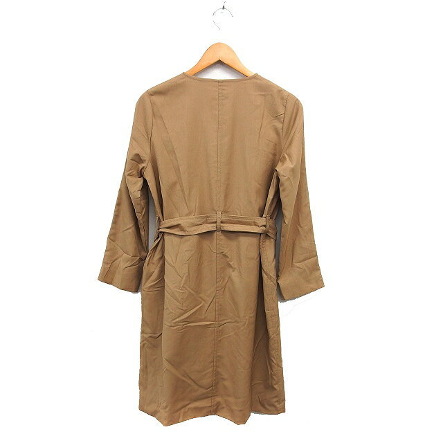 【中古】グローバルワーク GLOBAL WORK ノーカラー トレンチコート ロング ダブル リボン スプリング M キャメル /NT1 レディース 【ベクトル 古着】 251212 vectorpremium-18759366 ブランド古着ベクトルプレミアム店 サンプル画像2