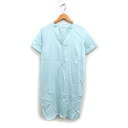 【中古】ローランスタベルニエ LAURENCE TAVERNIER ナイトウエア ワンピース 半袖 ロング コットン 綿 M ライトブルー /FT10 レディー...