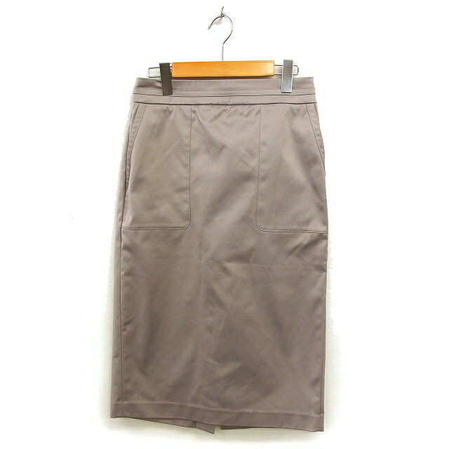 【中古】アイシービー iCB ナロー スカート ロング スリット バックジップ 無地 40 グレージュ /NT5 レディース 【ベクトル 古着】 250717