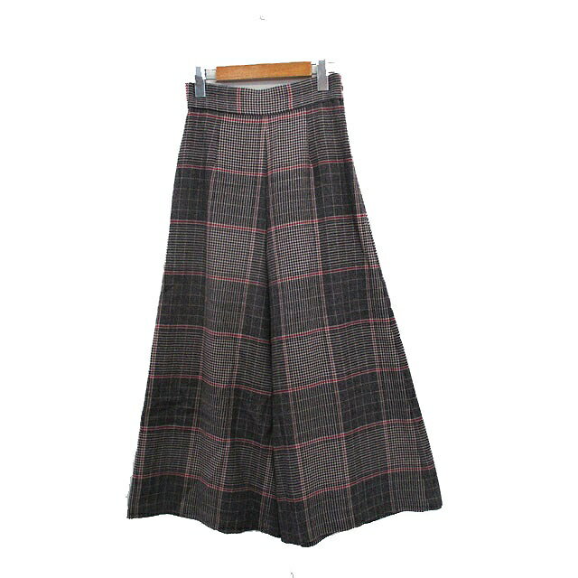 【中古】マーリエパーエフデ Maglie par ef-de ガウチョパンツ ウール チェック 5 ブラック 黒 /KT28 レディース 【ベクトル 古着】 250718