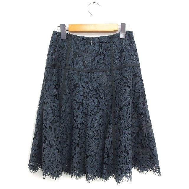 ブランド古着ベクトルプレミアム店の【中古】アナイ ANAYI レース フレアスカート ひざ丈 グログラン 36 チャコールグレー /FT26 レディース 【ベクトル 古着】 250801｜アングル2