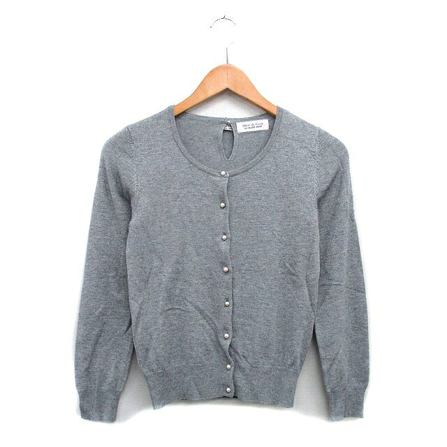 【中古】デビュー ド フィオレ Debut de Fiore by レッセパッセ LAISSE PASSE アンサンブルニット 半袖 カーディガン 長袖 シンプル 38 グレー 灰 /KT2 【ベクトル 古着】 251204