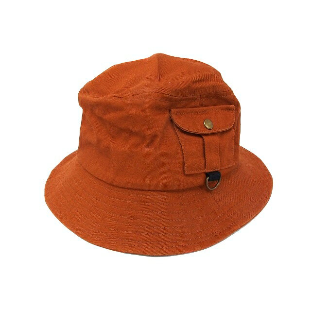 【中古】ベーシックエンティ Basiquenti バケットハット バケット帽 フラップポケット 無地 コットン 綿 57-59 キャメル 茶 /FT17 メンズ レディース 【ベクトル 古着】 250807