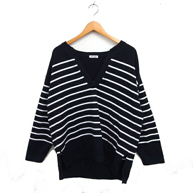 【中古】アーバンリサーチ ドアーズ URBAN RESEARCH DOORS FORK＆SPOON ボーダー柄 ニット セーター 長..