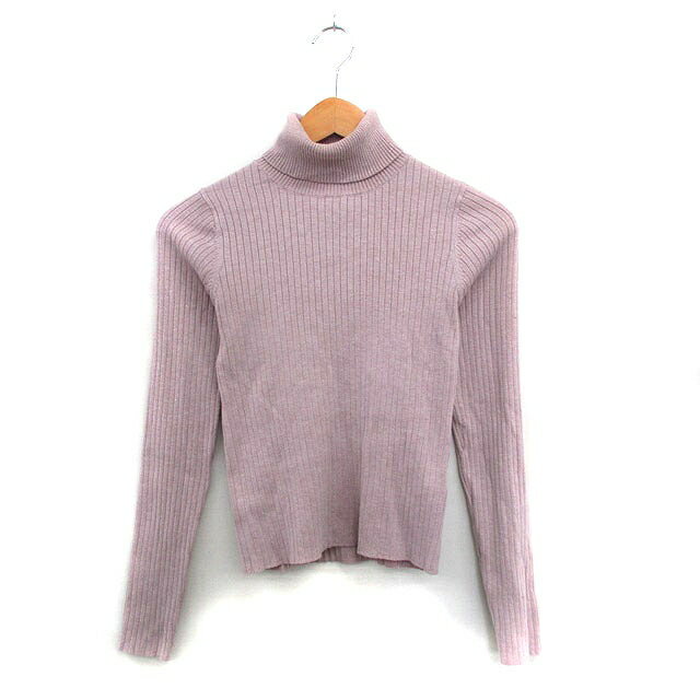 【中古】ミシェルマカロン michell Macaron ニット セーター 長袖 タートルネック シンプル XS ピンク /KT27 レディース 【ベクトル 古着】 250806