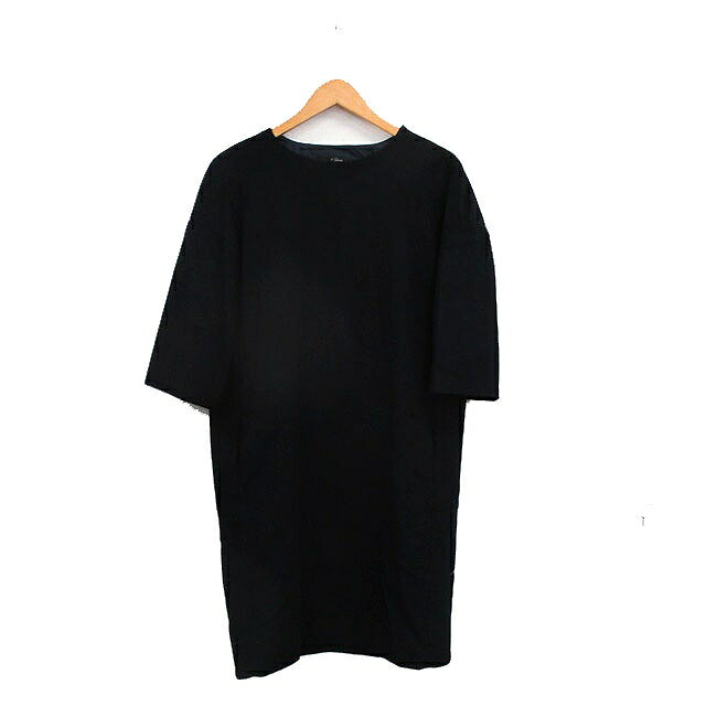 【中古】ルグラジック Le glazik ワンピース 七分袖 ウール シンプル 36 ネイビー 紺 /KT29 レディース 【ベクトル 古着】 250806(4)