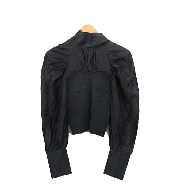 【中古】マーキュリーデュオ MERCURYDUO ニット セーター 長袖 バックリボン 切替 シンプル F チャコー..