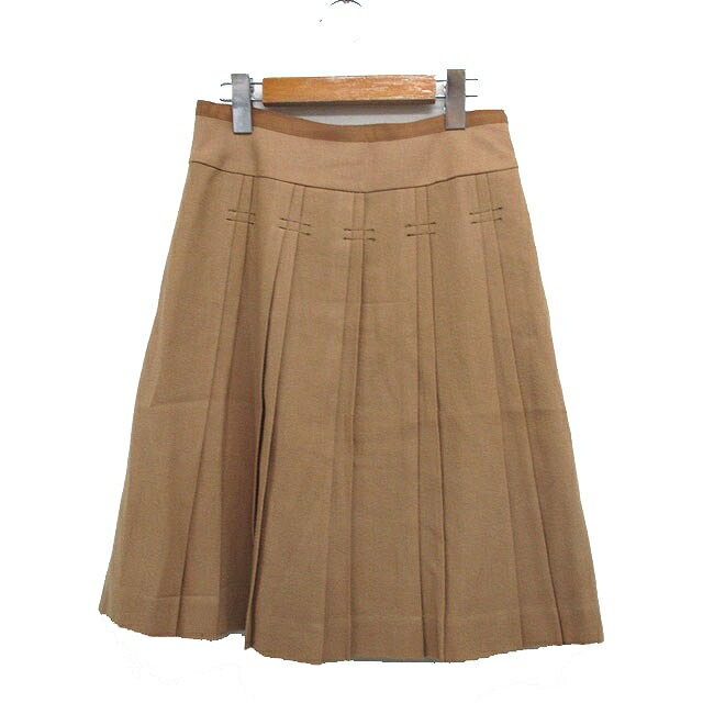 【中古】アンタイトル UNTITLED プリーツ スカート ミニ ウール シンプル 2 ブラウン 茶 /KT5 レディース 【ベクトル 古着】 250911