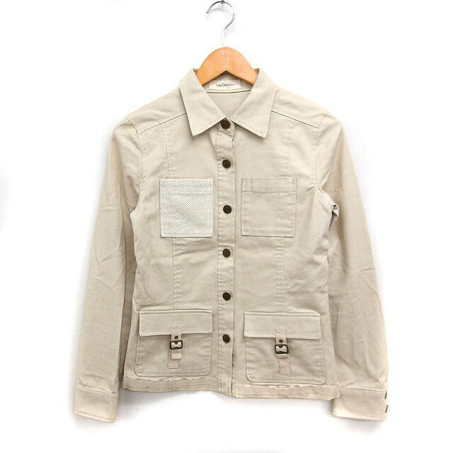 【中古】ロイスクレヨン Lois CRAYON ミリタリージャケット ステンカラー 無地 コットン 綿 M ベージュ /FT32 レディース 【ベクトル 古着】 250925