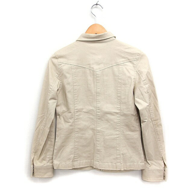 【中古】ロイスクレヨン Lois CRAYON ミリタリージャケット ステンカラー 無地 コットン 綿 M ベージュ /FT32 レディース 【ベクトル 古着】 250925