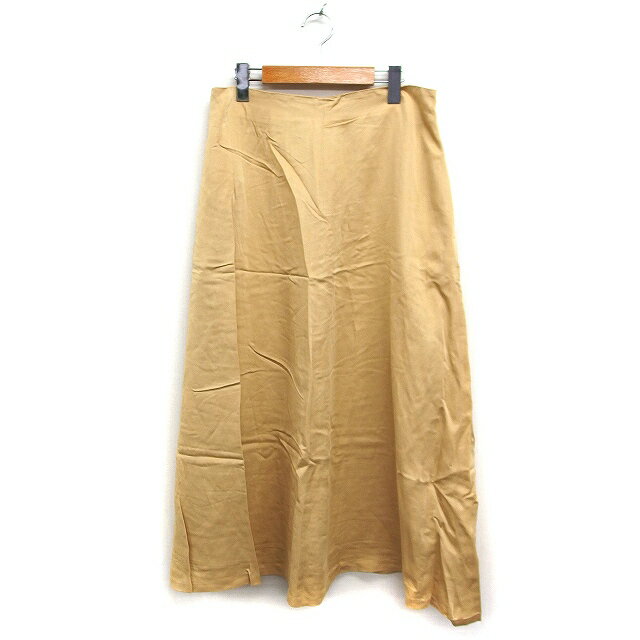 【中古】23区 オンワード樫山 フレアスカート ロング マキシ丈 無地 リネン混 44 ベージュ /FT30 レディース 【ベクトル 古着】 250919