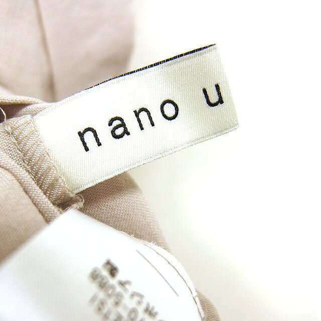 【中古】ナノユニバース nano universe ワイド シャツ ブラウス バンドカラー ロールアップ 比翼仕立て 半袖 S ベージュ /NT33 レディース 【ベクトル 古着】 250924 vectorpremium-18641106 ブランド古着ベクトルプレミアム店 サンプル画像3