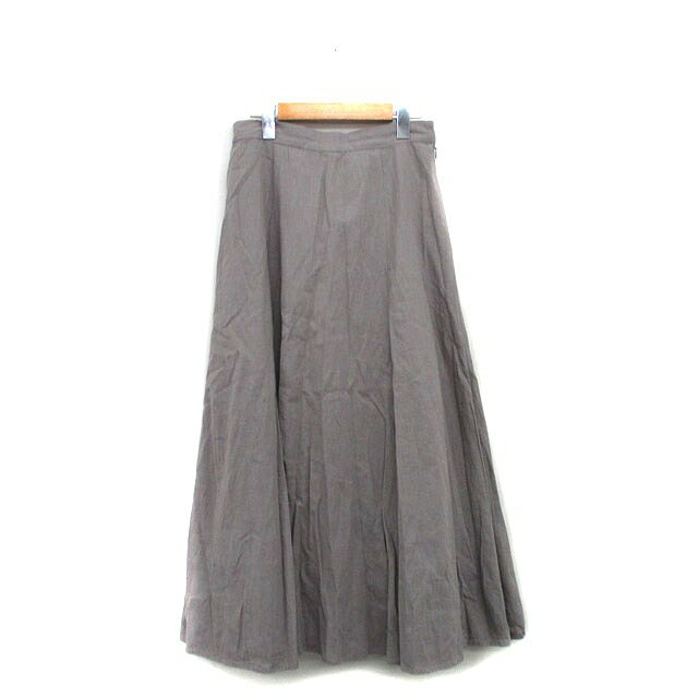 【中古】ルクールブラン le.coeur blanc フレア スカート ロング コットン シンプル 38 チャコールグレー /KT19 レディース 【ベクトル 古着】 250929