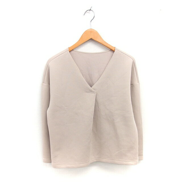 【中古】ロペ ROPE トレーナー スウェット Vネック 無地 シンプル 長袖 38 ベージュ 茶 /TT レディース 【ベクトル 古着】 251009(4)