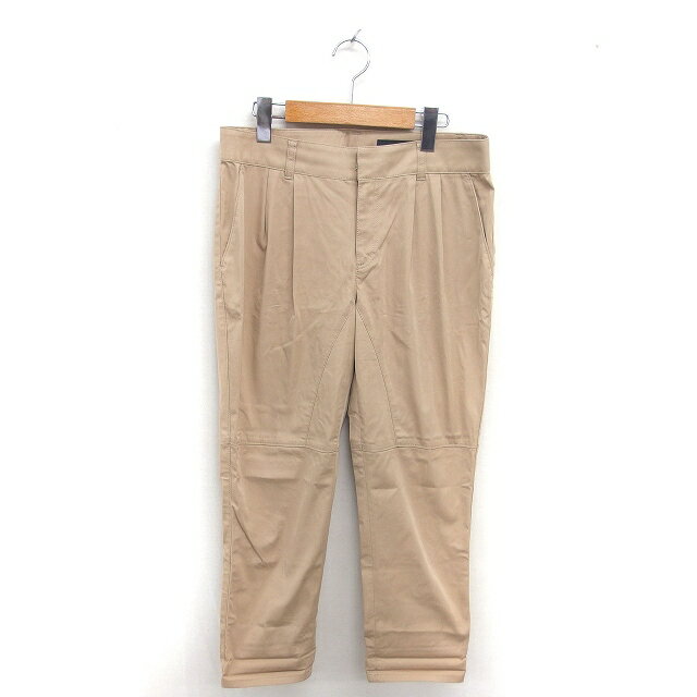 【中古】アンタイトル UNTITLED テーパード パンツ ロング タック ジップフライ 3 ベージュ 茶 /TT レディース 【ベクトル 古着】 251016