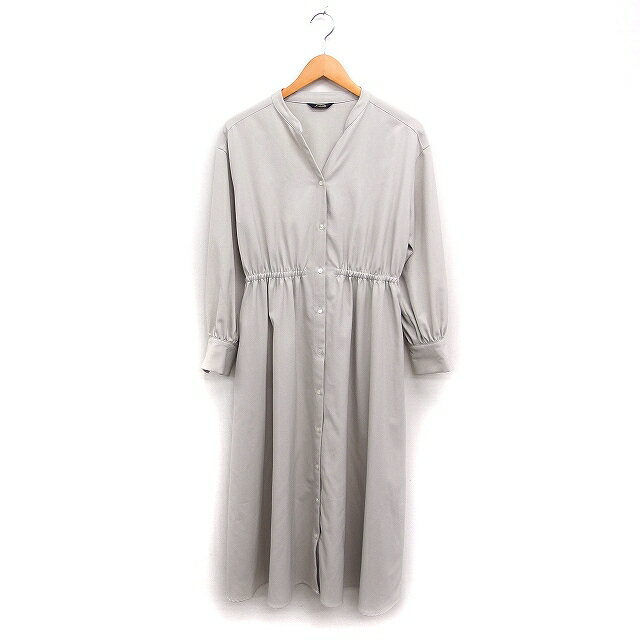 【中古】ロッソ ROSSO アーバンリサーチ シャツ ワンピース 長袖 ロング フレア 無地 F ベージュ /FT1 ..