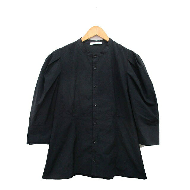 【中古】アストラット ASTRAET シャツ ブラウス 七分袖 シンプル ブラック 黒 /KT22 レディース 【ベク..