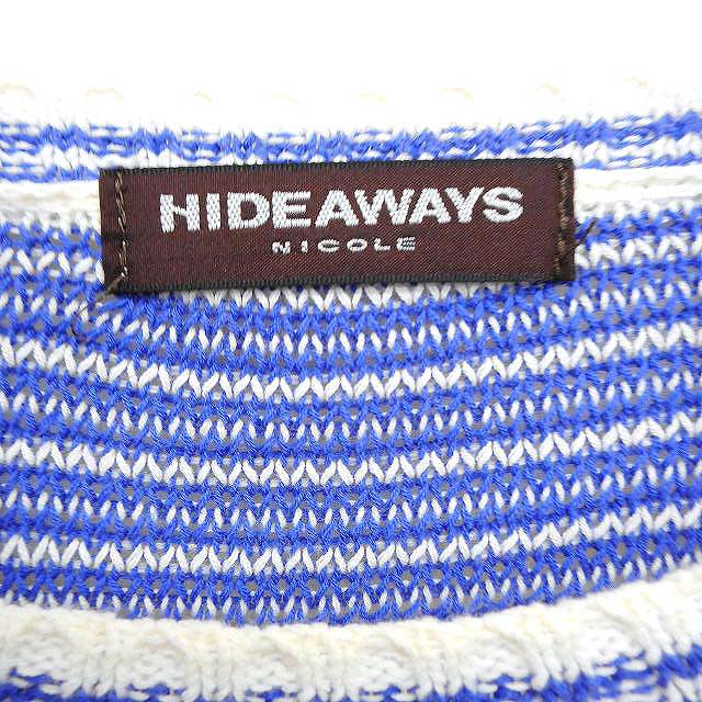 ブランド古着ベクトルプレミアム店の【中古】ハイダウェイ ニコル HIDEAWAYS ボーダー柄 ニット セーター 長袖 丸首 綿混46 ブルー 青 ホワイト 白 /FT10 メンズ 【ベクトル 古着】 251128｜アングル3