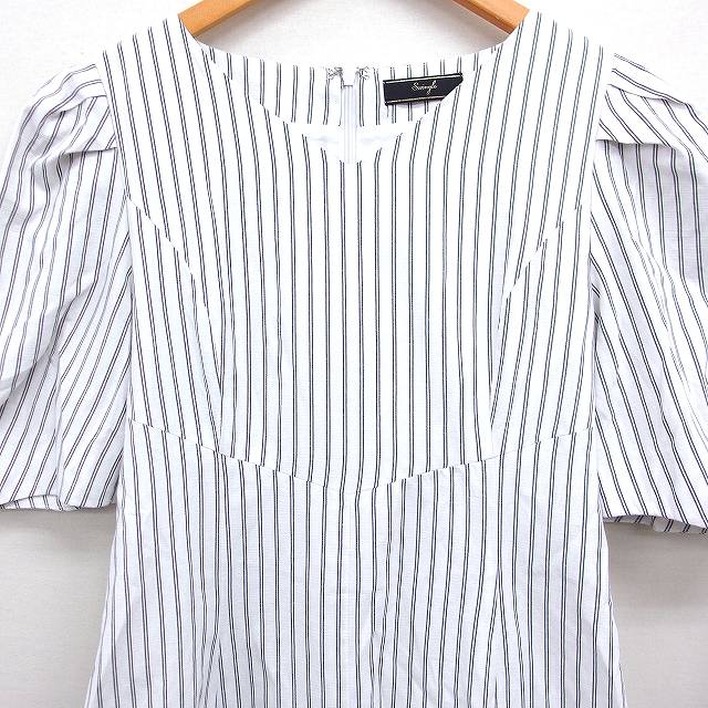 【中古】スウィングル Swingle ストライプ マーメイド ワンピース 5分袖 ロング Vネック S ホワイト 白 /FT29 レディース 【ベクトル 古着】 260422 vectorpremium-19027962 ブランド古着ベクトルプレミアム店 サンプル画像3