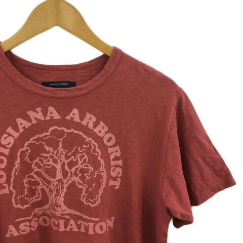 【中古】アーバンリサーチ ドアーズ URBAN RESEARCH DOORS Tシャツ カットソー プルオーバー クルーネック プリント 総柄 半袖 L 赤 レッド メンズ 【ベクトル 古着】 211112