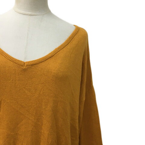 【中古】マーキュリーデュオ MERCURYDUO セーター ニット プルオーバー Vネック 無地 ナイロン 長袖 F 黄 オレンジ イエロー レディース 【ベクトル 古着】 231023