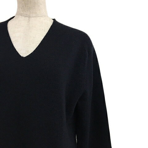 【中古】ジャーナルスタンダード JOURNAL STANDARD セーター ニット プルオーバー Vネック 無地 ウール 長袖 M 紺 ネイビー レディース 【ベクトル 古着】 240123