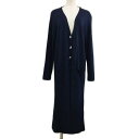 【中古】シェトワ Chez toi カーディガン ニット Vネック ロング 無地 長袖 F 紺 ネイビー レディース 【ベクトル 古着】 240214(4)