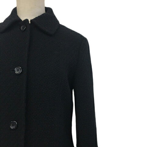 【中古】イエナ IENA コート ステンカラー シングル ミドル ウール 長袖 黒 ブラック レディース 【ベクトル 古着】 240304