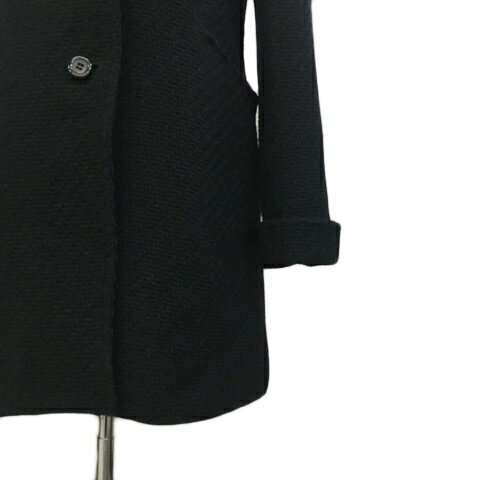 【中古】イエナ IENA コート ステンカラー シングル ミドル ウール 長袖 黒 ブラック レディース 【ベクトル 古着】 240304