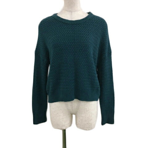 【中古】ミスティック mystic セーター ニット プルオーバー ラウンドネック 無地 長袖 F 青 ブルー レ..