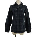 【中古】ユナイテッドアローズ ピンクレーベル UNITED ARROWS PINK LABEL ジャケット シャツ カバーオール チェック ダブル 長袖 S 紺 緑 ネイビー グリーン レディース 【ベクトル 古着】 240422(4)
