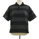 【中古】ビームスボーイ BEAMS BOY シャツ ポロシャツ カットソー プルオーバー ボーダー スリット オーバーサイズ 五分袖 黒 グレー ブラック レデ...