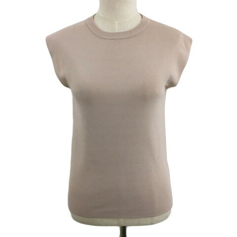 【中古】ロペピクニック ROPE Picnic カットソー ニット プルオーバー クルーネック リブ 無地 ノースリーブ 38 ピンク ベージュ レディース 【ベクトル 古着】 240712