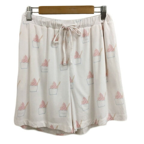 【中古】ジェラートピケ gelato pique ルームウェア パンツ ショート 総柄 ウエストゴム イージー 薄手 F ピンク レディース 【ベクトル 古着】 240607