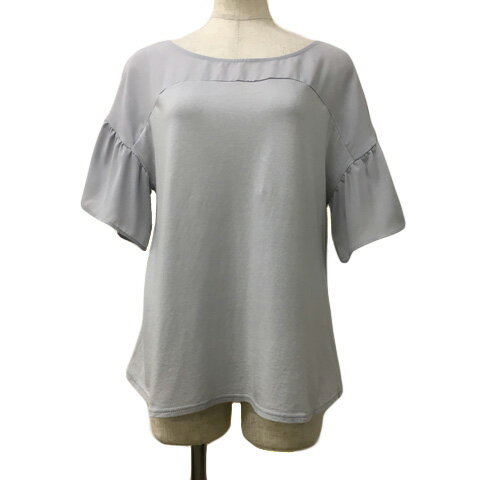 【中古】ミミ&ロジャー mimi&roger カットソー プルオーバー ラウンドネック 無地 切替 フレアスリーブ..