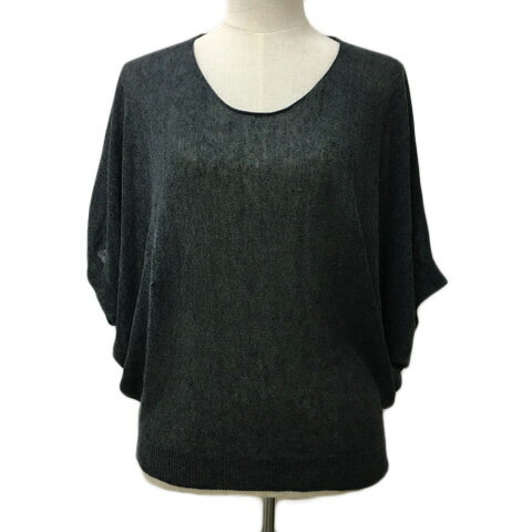 【中古】ギャルリーヴィー GALERIE VIE トゥモローランド セーター ニット プルオーバー ラウンドネック 無地 リネン ドルマンスリーブ 五分袖 1 グレー レディース 【ベクトル 古着】 240611